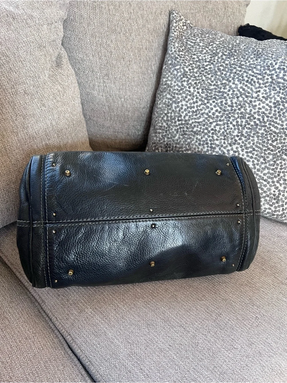 Chloe Paddington Black Leather Handbag with Gold Accents